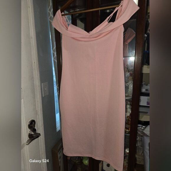 Elegant Pink Spaghetti Strap Dress Large - Picture 10 of 13